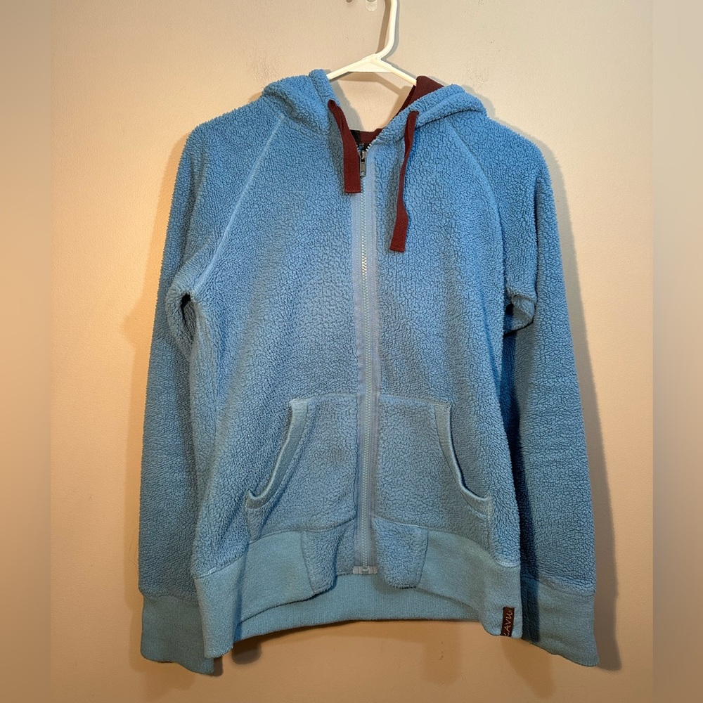 Kavu Womens Size M Blue Long Sleeve Full Zip Deep Pile Fleece Zip Up Jacket